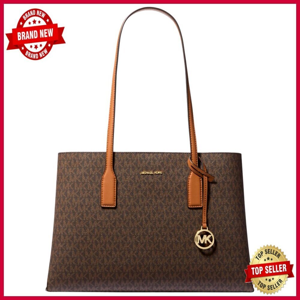 Medium Tote Bag with Saffiano Leather, Zipper Closure, Shoulder Strap